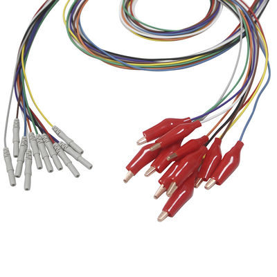 Din 1.5mm style Grabber with Soft outer shell Alligator Clip EEG Electrodes Plated gold EEG EMG Leadwires Electrode