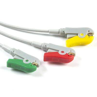 AAMI 6Pin ECG Cable And Leadwires 3 Lead IEC Clip Connector ECG Cable