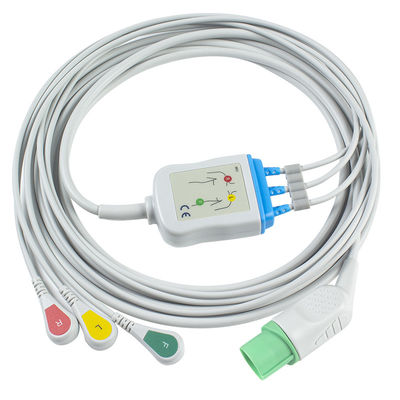 Mindray Datascope 040-000966-00 EA6232A ECG Cables and Leadwires 12pin Connector ECG Cable 3 Lead IEC snap