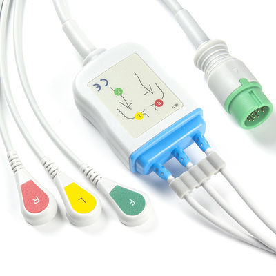 Biolight BLT ECG Cable and Leadwires 3Lead IEC Clip 12Pin Connector ECG Cable