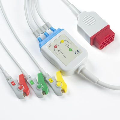 Bionet New BM3 BM5 ECG Cables And Leadwires 12 Pin Connector ECG Cable 3 Lead IEC Grabber Clip