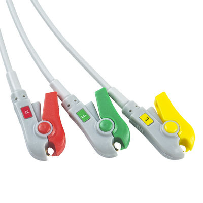Fukuda DS-8100 ECG Leadwires 3 Lead Cable IEC Clip Patient Detect