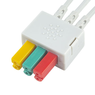 Fukuda DS-8100 ECG Leadwires 3 Lead Cable IEC Clip Patient Detect