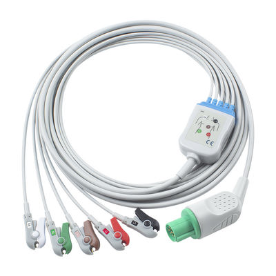 Hellige Compatible Direct-Connect ECG Cable and leadwires 5Lead AHA Grabber
