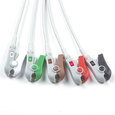Hellige Compatible Direct-Connect ECG Cable and leadwires 5Lead AHA Grabber