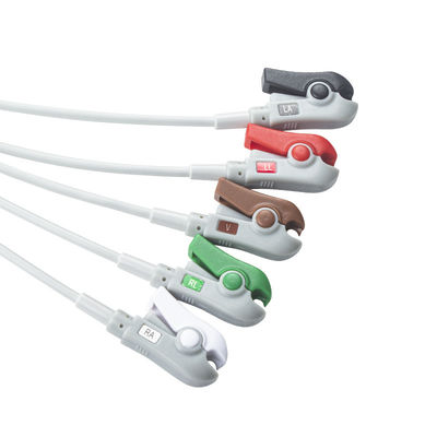 Hellige Compatible Direct-Connect ECG Cable and leadwires 5Lead AHA Grabber
