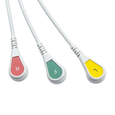 Hellige Compatible Direct-Connect ECG Cable and leadwires for 3Lead IEC Snap