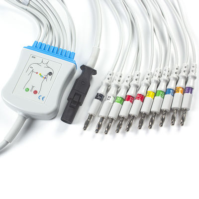 Mortara 60-00180-01 60-00181-01 Q-Stress EKG Cable And Leadwires 12 Pin IEC Banana 4.0