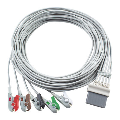 Schiller ECG Cables and Leadwires 7pin Connector ECG Cable 5 Lead IEC snap grabber