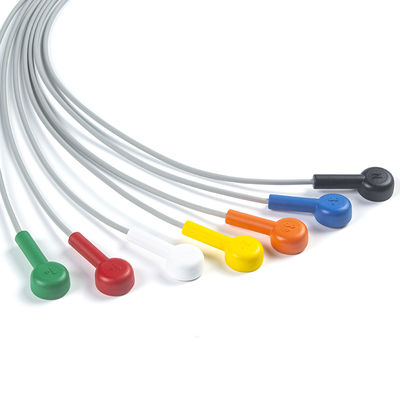 Leadwire Set 7 Leadwire ECG GE SEER 1000 3Channel IEC Snap Compatible For GE SEER 1000