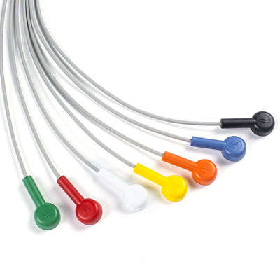 Leadwire Set 7 Leadwire ECG GE SEER 1000 3Channel IEC Snap Compatible For GE SEER 1000