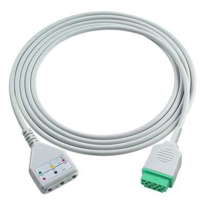 GE ECG Trunk Cable Din Style 3lead Leadwires Cable 1.30M