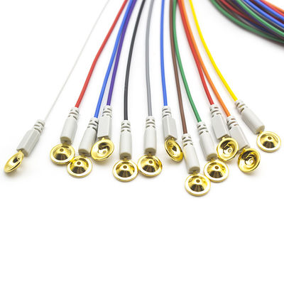 EEG Electrodes Din 1.5 Plated With Gold Colorful EEG Leadwires Electrodes 1.5Meters 10pcs per set