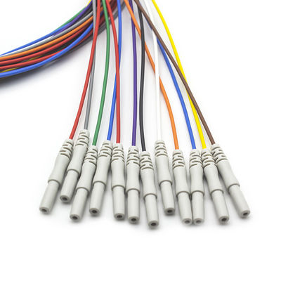 EEG Electrodes Din 1.5 Plated With Gold Colorful EEG Leadwires Electrodes 1.5Meters 10pcs per set