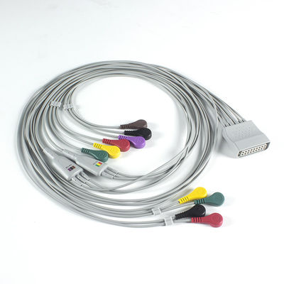 Compatible for PH Telemetry Holter ECG 10Lead ECG Cable Holter IEC Snap