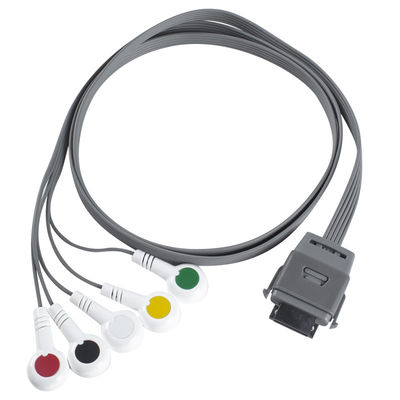 TPU Edan 5Lead ECG Holter Cable IEC Snap Shelf Life 24 months for Biomedical Instrument