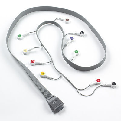 Grey 10 Lead ECG Holter Cable Compatible for Edan Biomedical Instrument IEC Snap