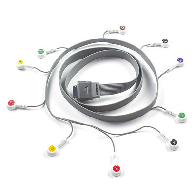 Grey 10 Lead ECG Holter Cable Compatible for Edan Biomedical Instrument IEC Snap