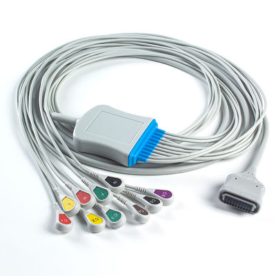 EDAN Dx12 10Lead ECG Holter Cable Snap 2.2M Trunk Cable and Leadwires Length 0.8/1.2M