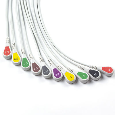 Compatible P-hilips Trim 10Lead ECG Cable IEC Snap for PageWriter Trim I, PageWriter Trim II