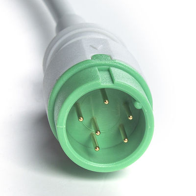 Grey Compatible IVY 5Lead ECG Cable AHA Snap 1m 3.0 diameter