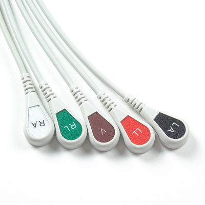 Compatible ECG Leadwires For Datascope/Maquet/Getinge 5 Lead, Snap AHA