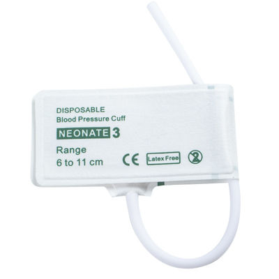Single Tube Size 3 6-11cm Disposable Neonate NIBP Cuff Shelf Life 24 months Latex-free