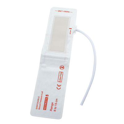 Single Tube Size 5 8-15cm Disposable Neonate NIBP Cuff with Hose Length 20cm