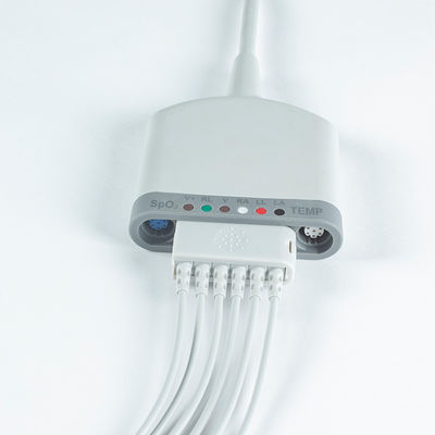 Compatible for Multimed 6 Pod Patient Cable 3.5M 6Lead ECG with SpO2/Temperature/ECG Fucntion