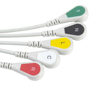 Compatible ECG Cable 5 Leads For Medetec Cardiac Monitor ECG England IEC Snap