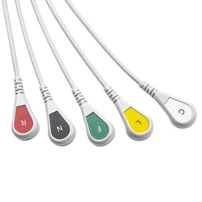 Compatible ECG Cable 5 Leads For Medetec Cardiac Monitor ECG England IEC Snap