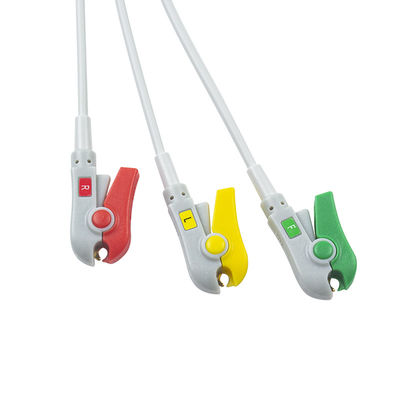 1m 3.0 Diameter Semi-finished ECG Cable 3Lead IEC Grabber Without Connector With 24 Months Shelf Life