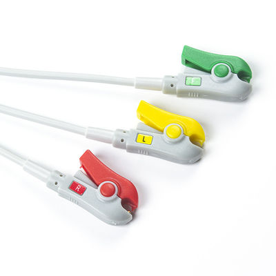 1m 3.0 Diameter Semi-finished ECG Cable 3Lead IEC Grabber Without Connector With 24 Months Shelf Life