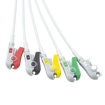 Semi-finished ECG Cable without Connector 5Lead ECG Grabber IEC 2.5m 5.0 Diameter