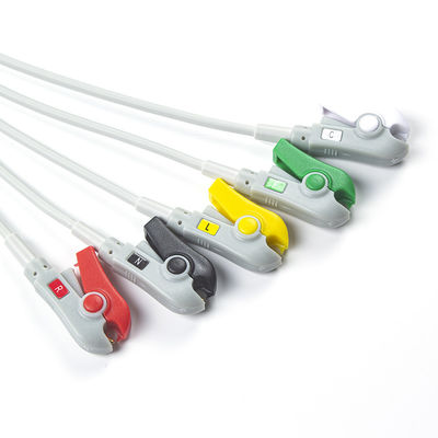Semi-finished ECG Cable without Connector 5Lead ECG Grabber IEC 2.5m 5.0 Diameter
