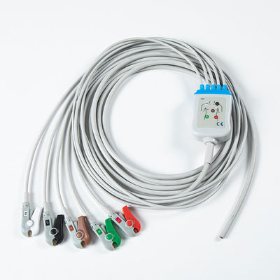 5 Lead Grey AHA Grabber Semi-finished ECG Cable Spare Parts For Hospital Equipment