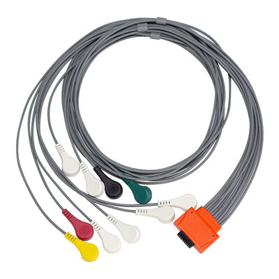 Compatible Cardioline Walk400h Clickholter NG 5 7 Lead TPU Material IEC Color Coding ECG Holter Cable