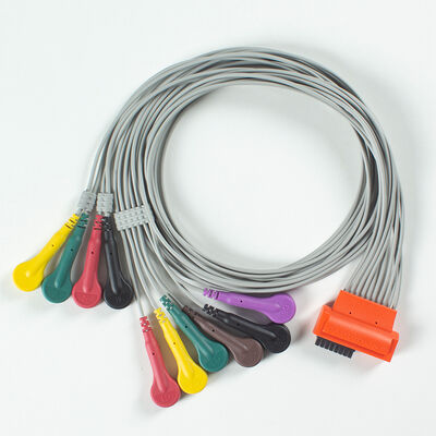 Compatible Cardioline TouchECG HD+ 10 Lead Holter ECG Cable with TPU Material and IEC Color Coding