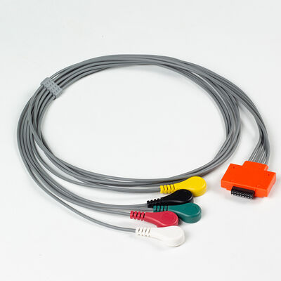 Compatible Cardioline Walk400h Clickholter 5 Lead Wire Holter ECG Cables EKG Holter Cable and Leadwires