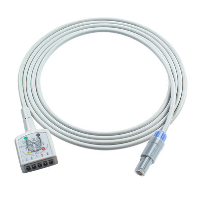 GE 7Pin Vivid ECG Trunk Cable Din style 5/3lead Cable 2.5M