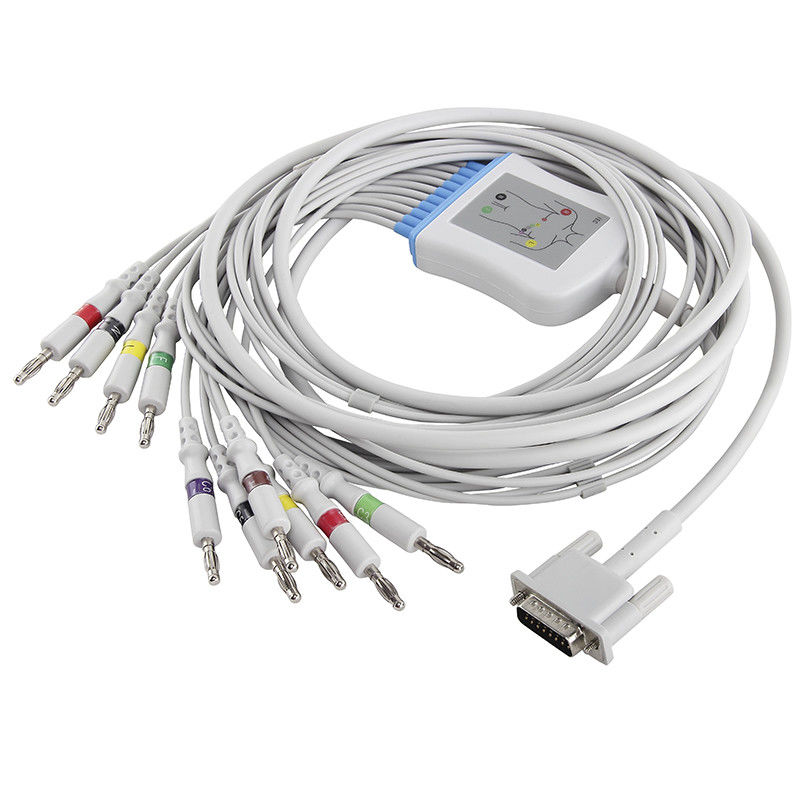 P-hilips HP EKG Cable M2461A M3702C 989803175901 EKG Cable And Leadwires 15 Pin IEC Banana 4.0