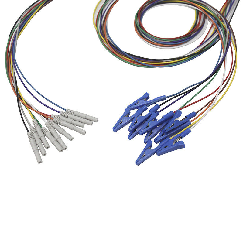 Din 1.5 style Grabber Alligator Crocodile Clip EEG Electrodes Plated gold EEG Leadwires Electrode