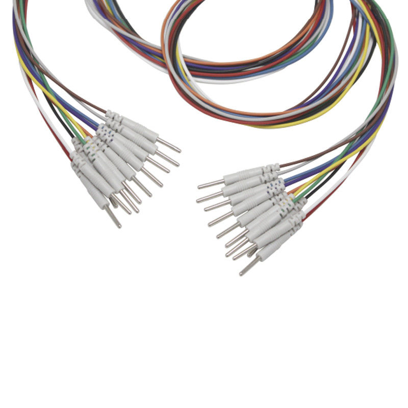 3.5 Mono Plug Grabber to 2.0mm pin EEG Cap Electrodes Plated nickel EEG EMS Leadwires Electrode
