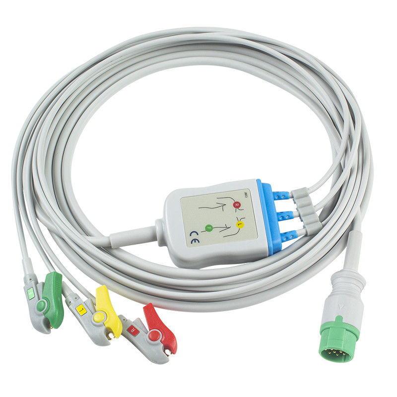 Biolight BLT ECG Cable and Leadwires 3Lead IEC Clip 12Pin Connector ECG Cable