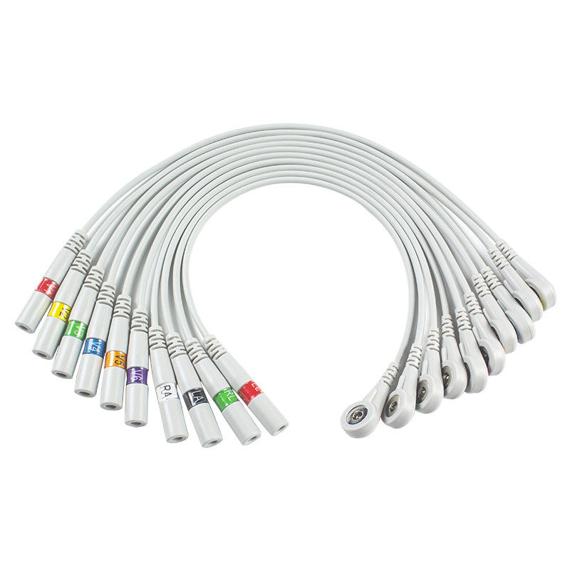 ECG Parts Banana To Snap ECG Adapter Pigtail Adapters 9281-002-50 4mm ECG Electrode Connector