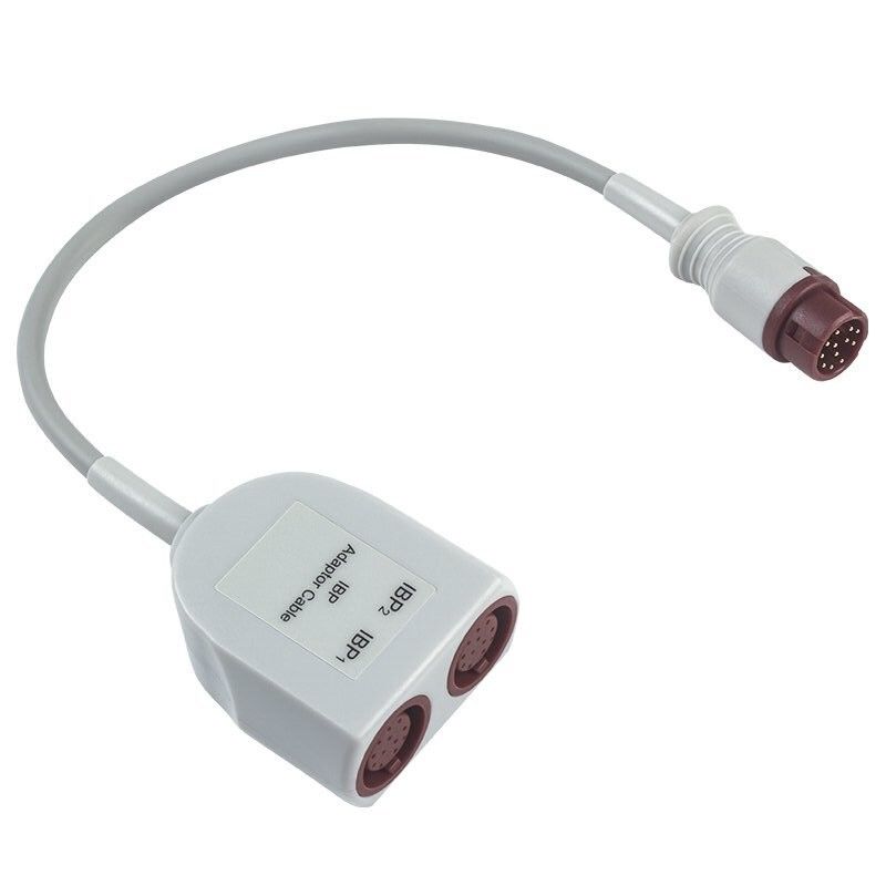 P-Hilips Dual IBP Adapter Cable with 12-Pin Connector, 0.3 Meter Length, and TPU Material for Medical Use
