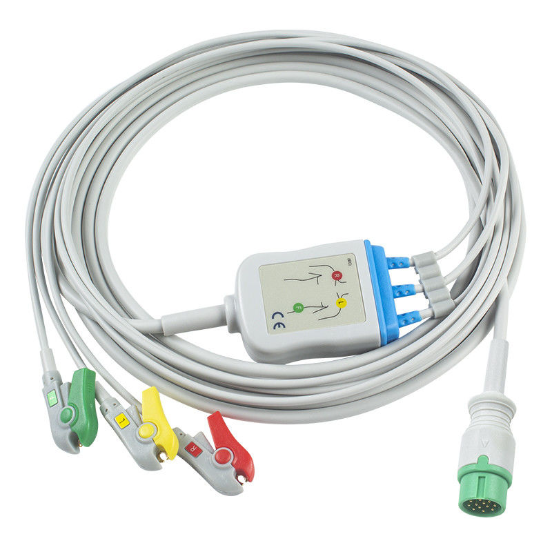 For Biolight Q3 ECG Cable For Biolight Q5 A Q S Series 3 Lead IEC Grabber In Oximax Tech