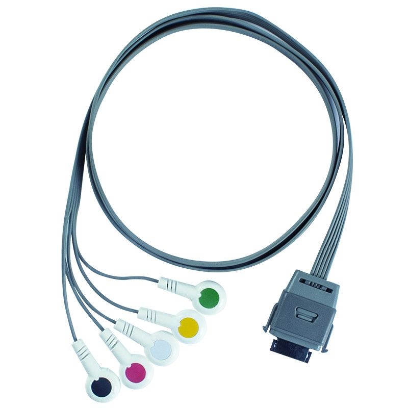 TPU Edan 5Lead ECG Holter Cable IEC Snap Shelf Life 24 months for Biomedical Instrument