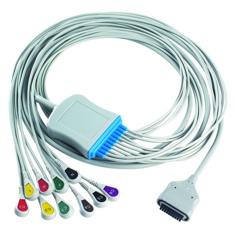 EDAN Dx12 10Lead ECG Holter Cable Snap 2.2M Trunk Cable and Leadwires Length 0.8/1.2M