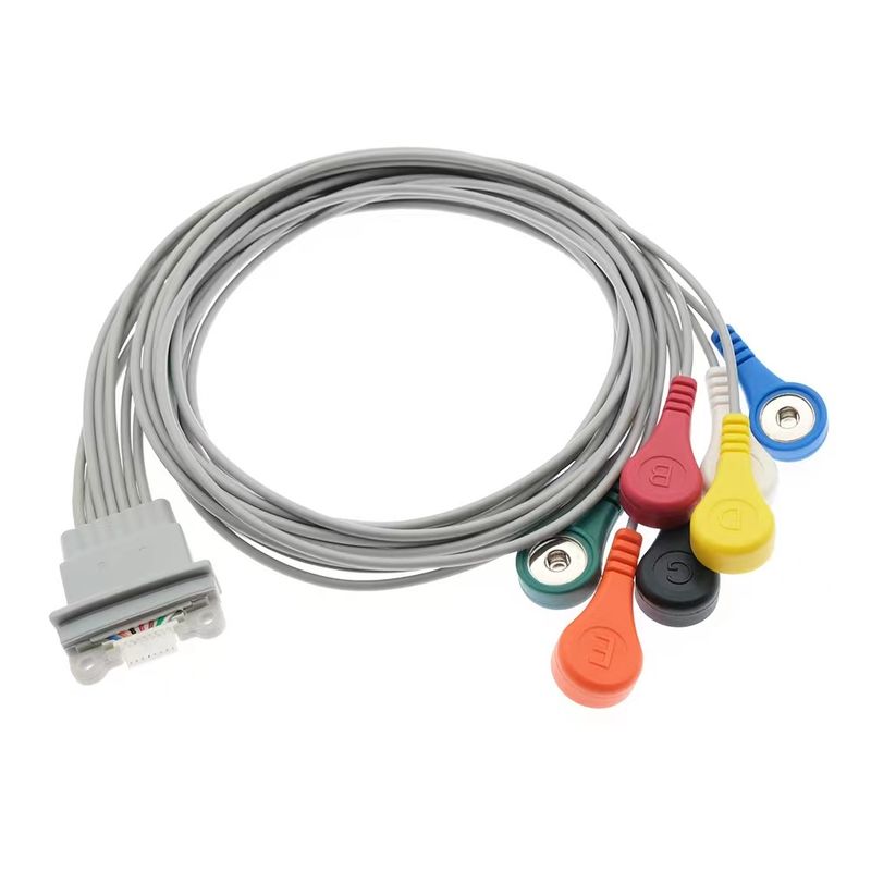 Compatible for Schiller Medilog AR12 Plus ECG Holter Cable 7Lead IEC Snap AR4 Plus FD5